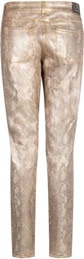 Zoso regular fit broek Demi met dierenprint goud - Foto 3