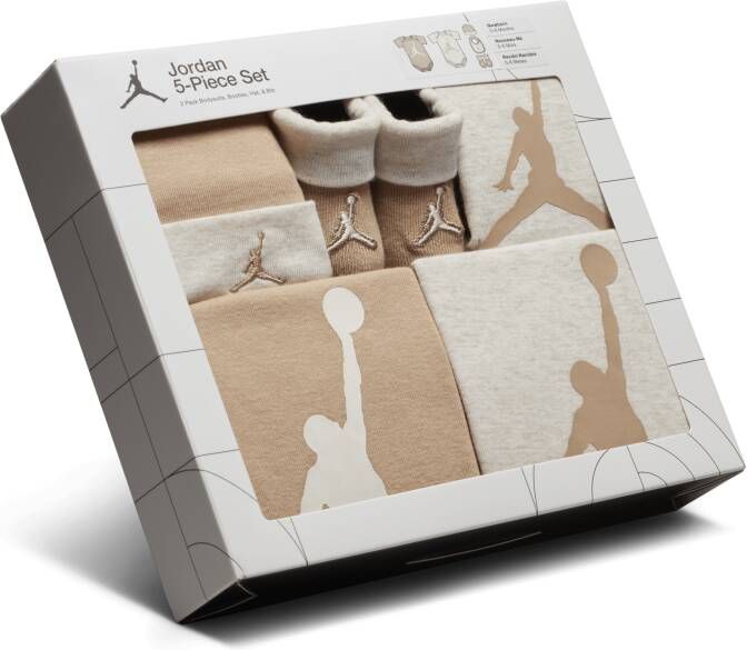Jordan 5-Piece Core Gift Set vijfdelige boxset met rompertjes voor baby's Bruin - Foto 2