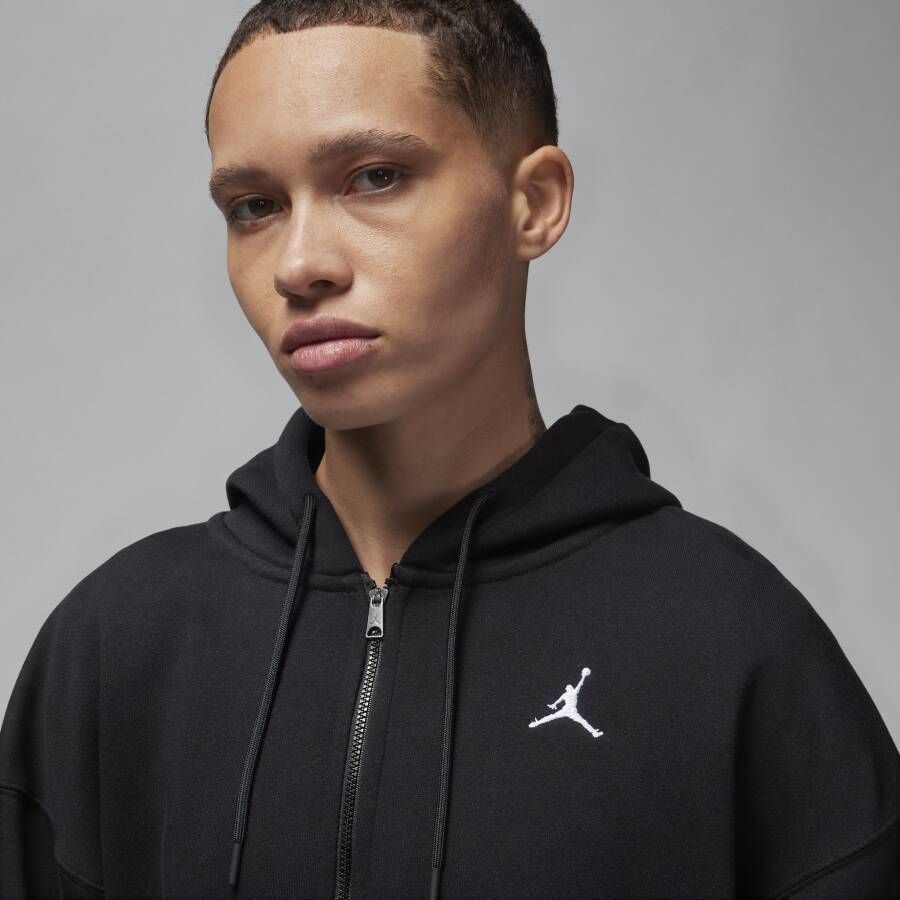 Jordan Brooklyn Fleece hoodie met rits voor dames Zwart