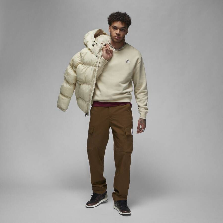 Jordan Brooklyn Fleece Sweatshirt met ronde hals voor heren Bruin
