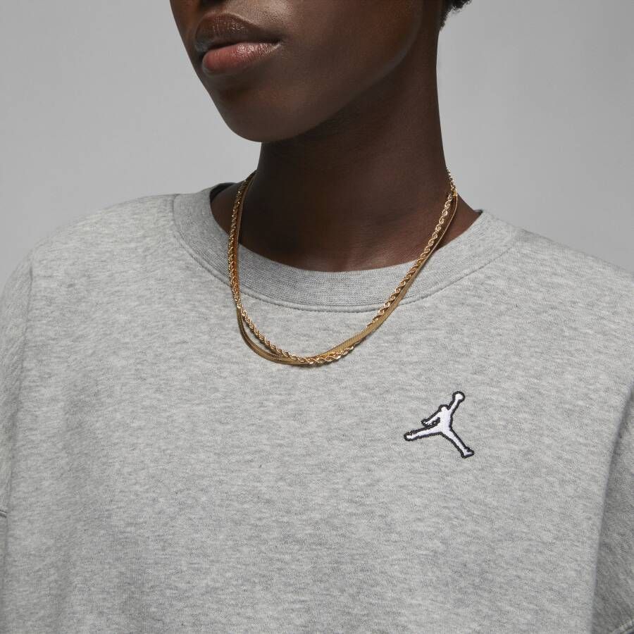 Jordan Brooklyn Sweatshirt van fleece met ronde hals voor dames Grijs