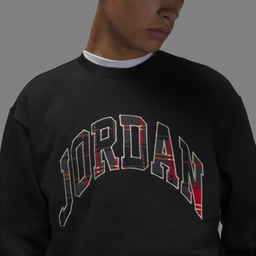 Jordan Essential Holiday Fleecetop met ronde hals voor heren Zwart