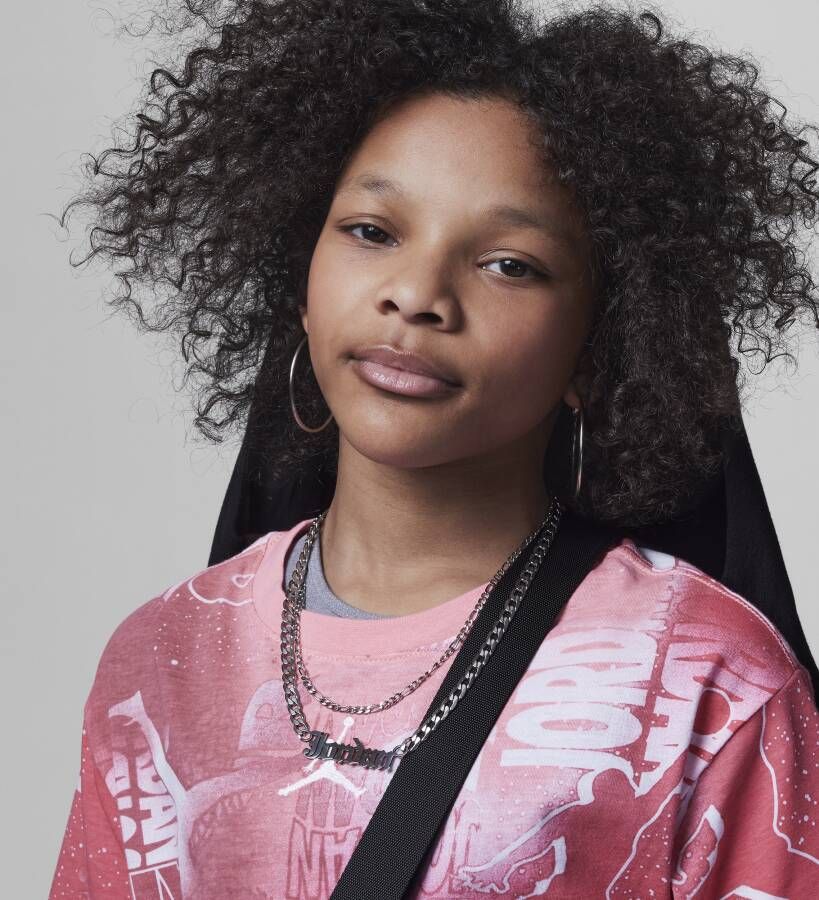 Jordan Essentials New Wave Allover Print Tee T-shirt voor meisjes Roze
