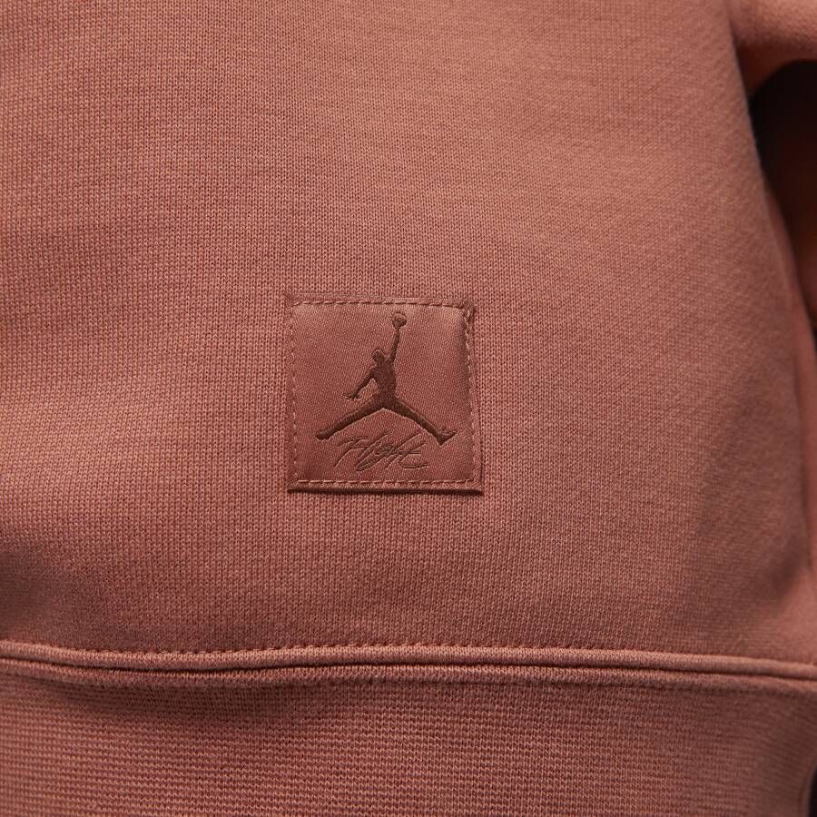 Jordan Flight Fleece sweatshirt met ronde hals voor dames Oranje
