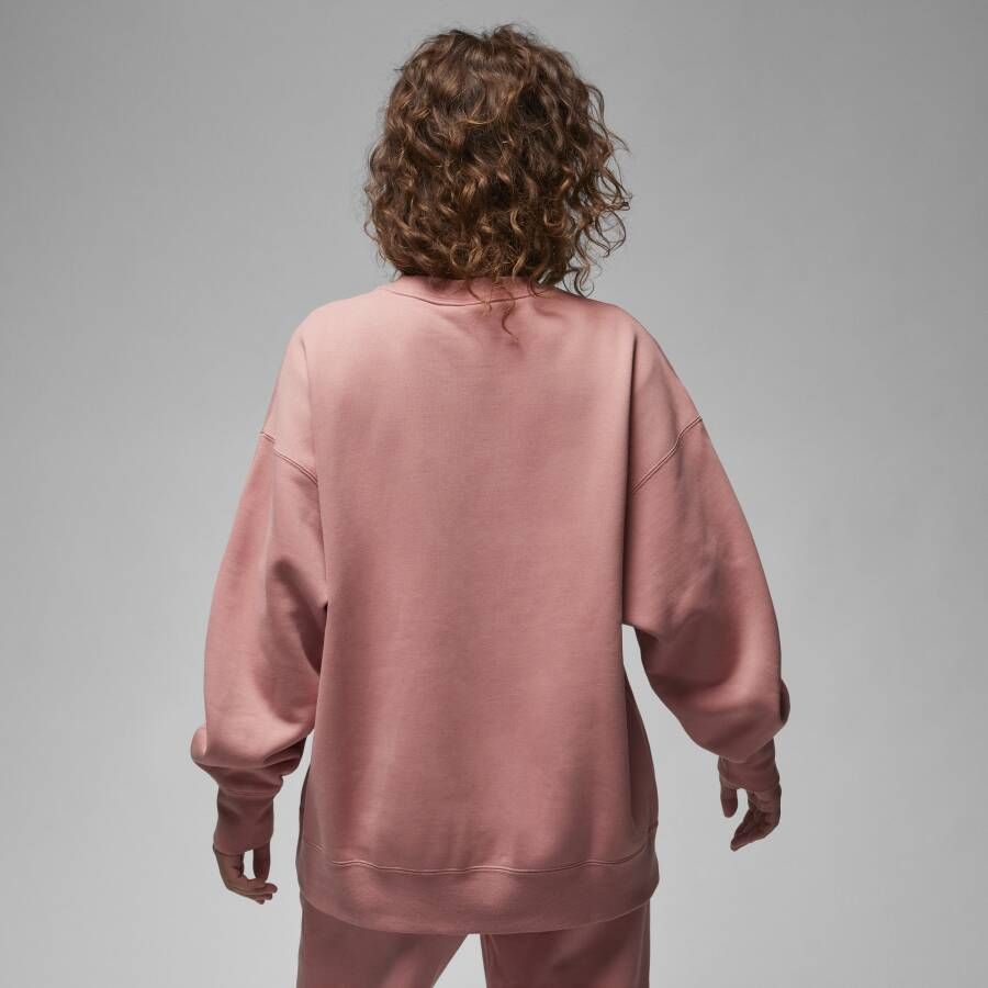 Jordan Flight Fleece sweatshirt met ronde hals voor dames Roze