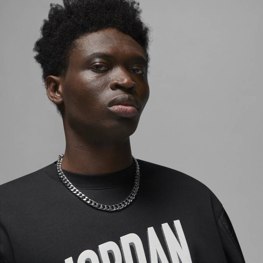 Jordan Flight MVP Sweatshirt van fleece met ronde hals voor heren Zwart