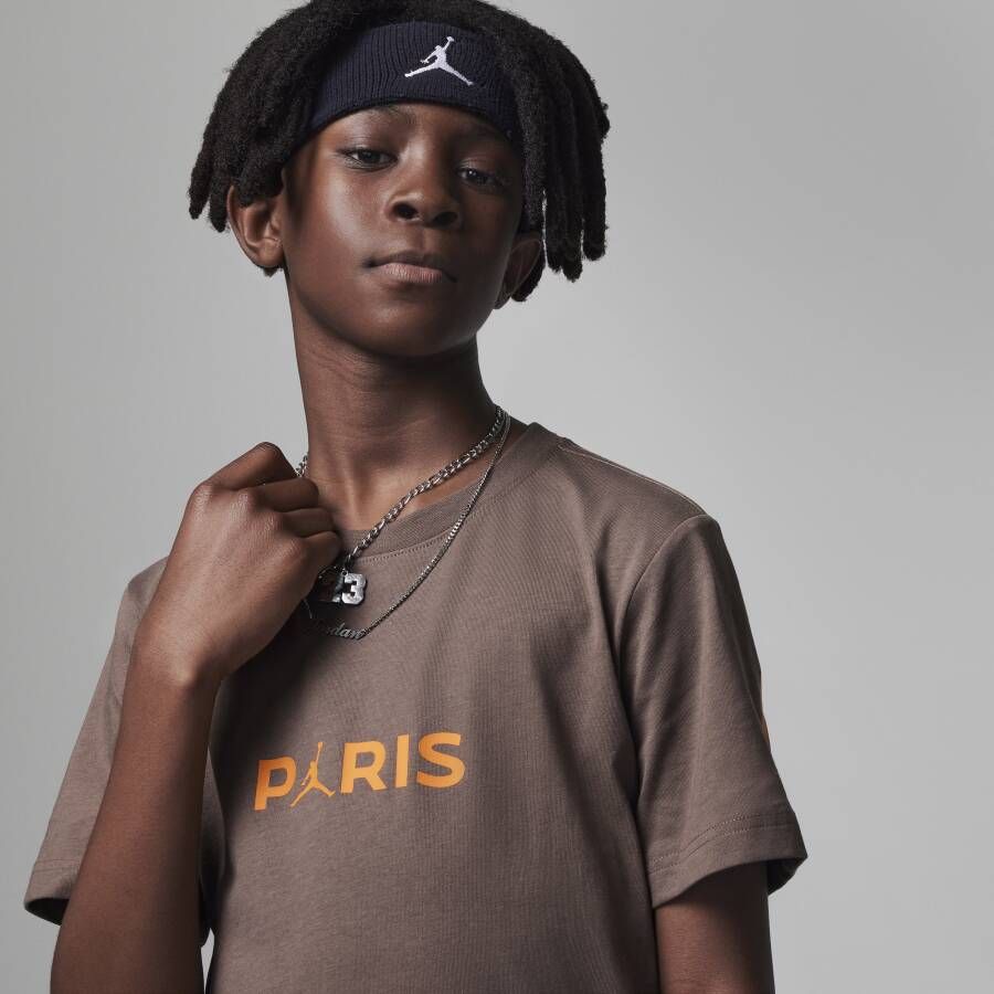 Jordan Paris Saint-Germain Wordmark Tee T-shirt voor kids Bruin
