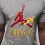 Jordan Grafische Tee Carbon Heather T-Shirt Gray Heren - Thumbnail 3