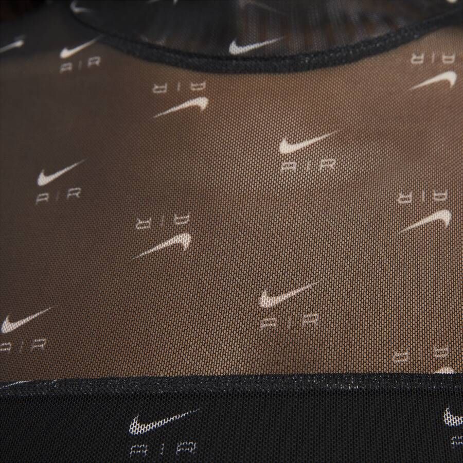 Nike Air Bodysuit met print en opstaande kraag voor dames Zwart