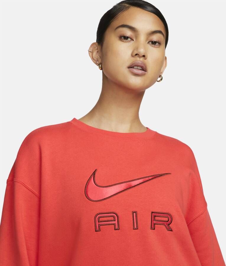 Nike Air Fleece sweatshirt met ronde hals voor dames Rood