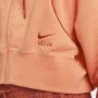 Nike Air Fleecehoodie met rits voor dames Oranje - Thumbnail 4