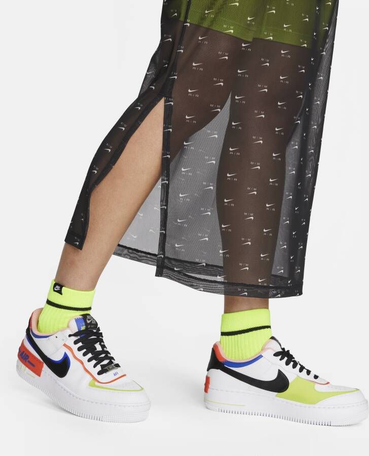 Nike Air Jurk met mesh print en lange mouwen Zwart
