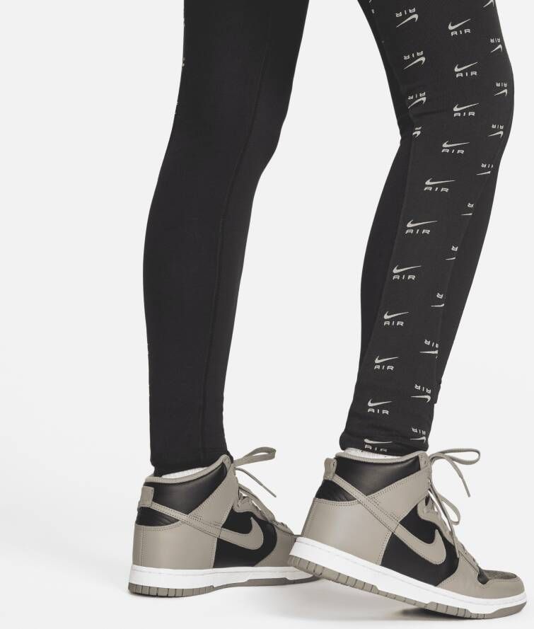 Nike Air Lange legging met hoge taille voor dames Zwart