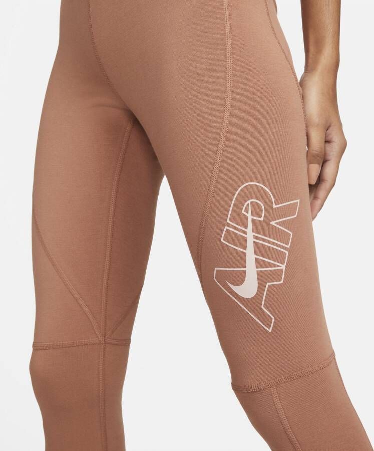Nike Air Legging met hoge taille en graphic voor dames Bruin