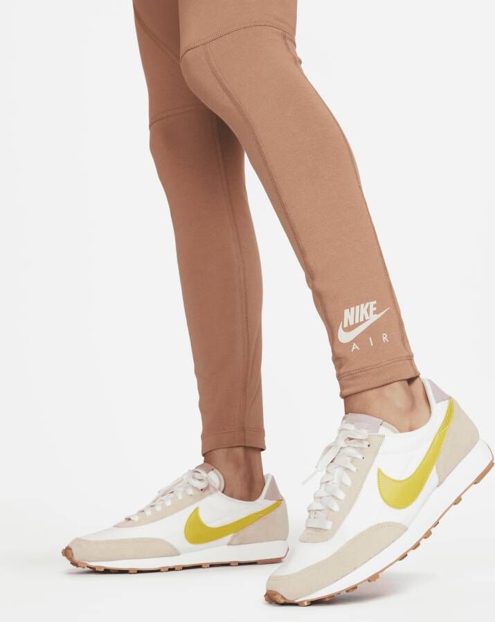 Nike Air Legging met hoge taille en graphic voor dames Bruin