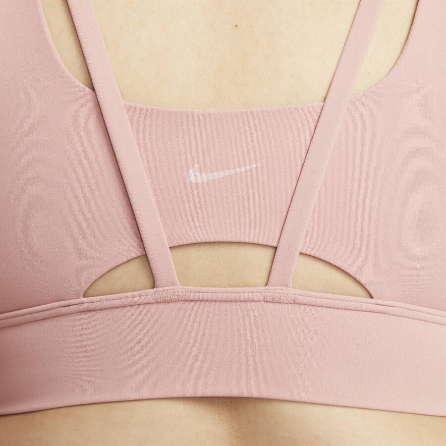 Nike Zenvy lange sport-bh met vulling en lichte ondersteuning Roze