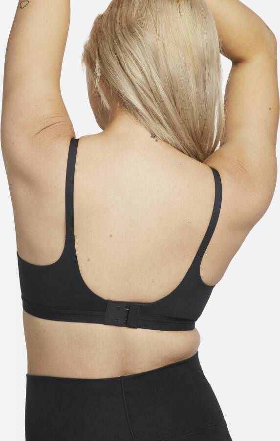 Nike Alate (M) sport-bh voor borstvoeding met lichte ondersteuning en lichte voering (zwangerschapskleding) Zwart