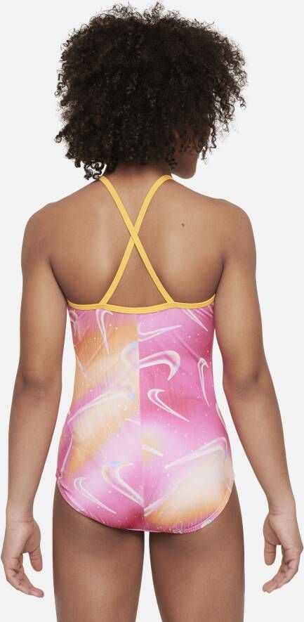Nike Aurora Swoosh zwempak met gekruist design voor meisjes Roze - Foto 2