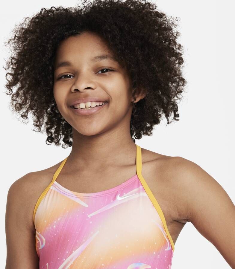 Nike Aurora Swoosh zwempak met gekruist design voor meisjes Roze - Foto 3