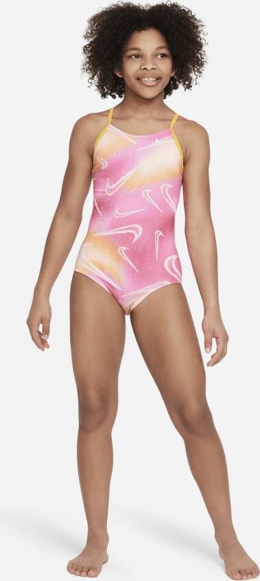 Nike Aurora Swoosh zwempak met gekruist design voor meisjes Roze - Foto 5