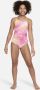 Nike Aurora Swoosh zwempak met gekruist design voor meisjes Roze - Thumbnail 5