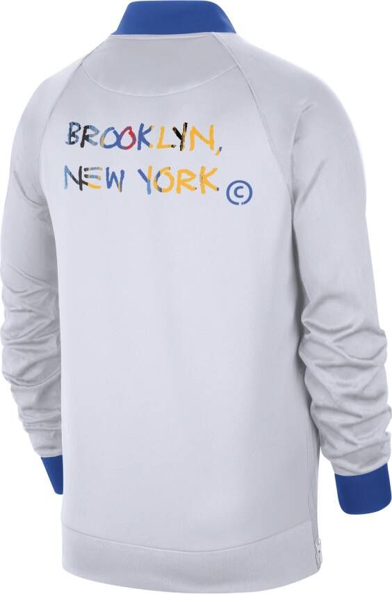 Nike Brooklyn Nets Showtime City Edition Dri-FIT NBA-herenjack met lange mouwen Wit