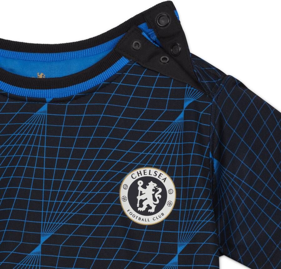 Nike Chelsea FC 2023 24 Uit Dri-FIT driedelig tenue voor baby's peuters Blauw