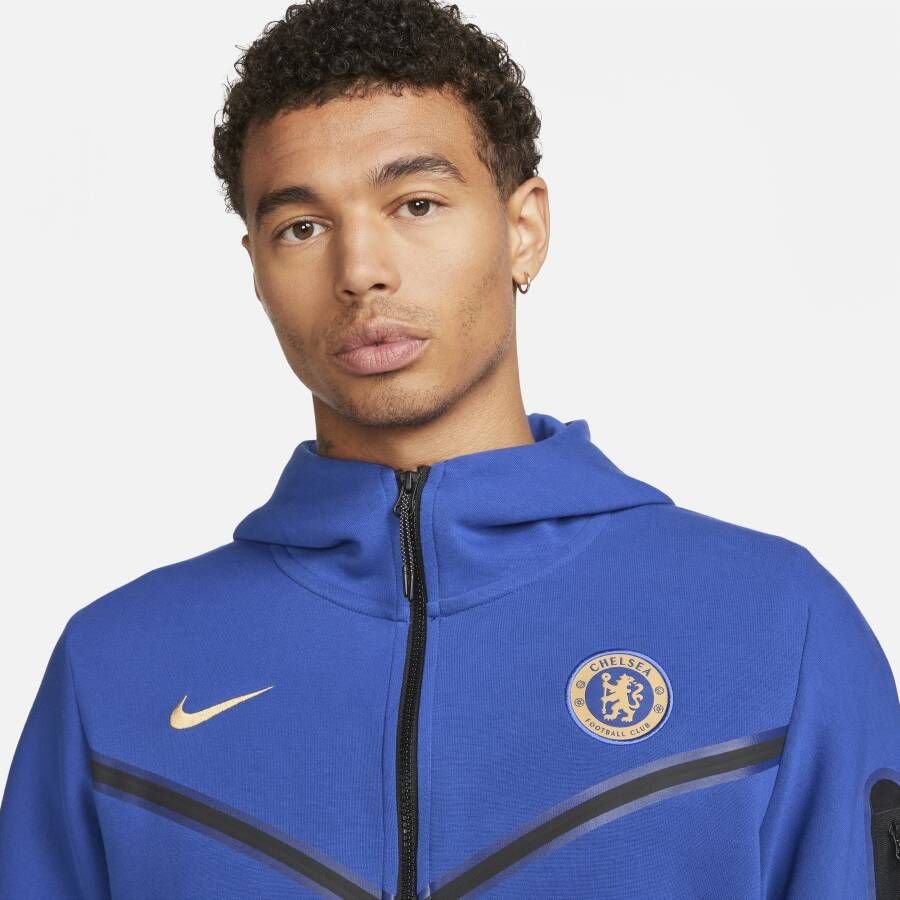 Nike Chelsea FC Tech Fleece Windrunner hoodie met rits over de hele lengte voor heren Blauw
