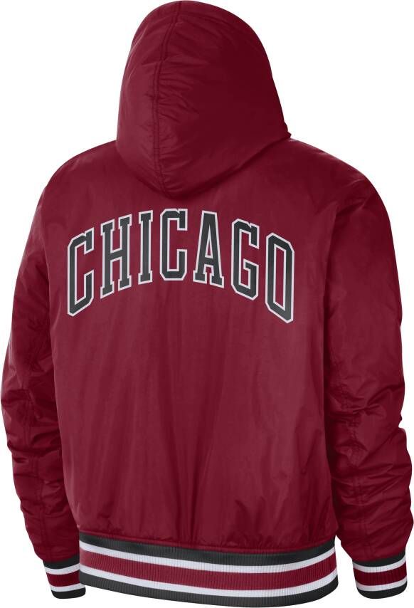 Nike Chicago Bulls Courtside City Edition NBA-herenjack met drukknoopsluiting Rood