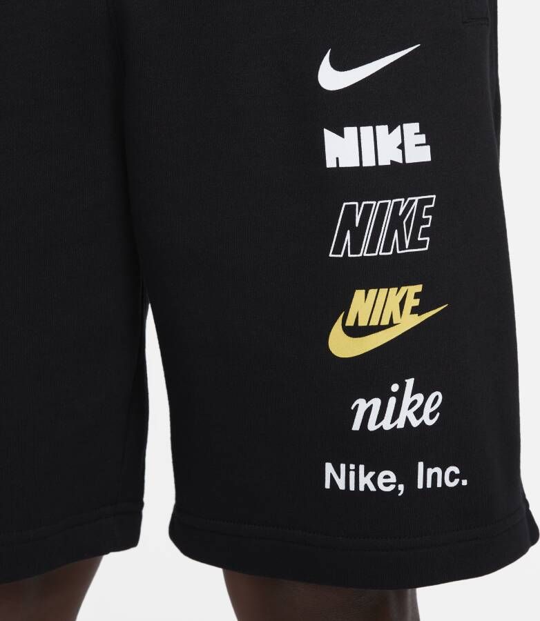 Nike Club Fleece Herenshorts van sweatstof Zwart