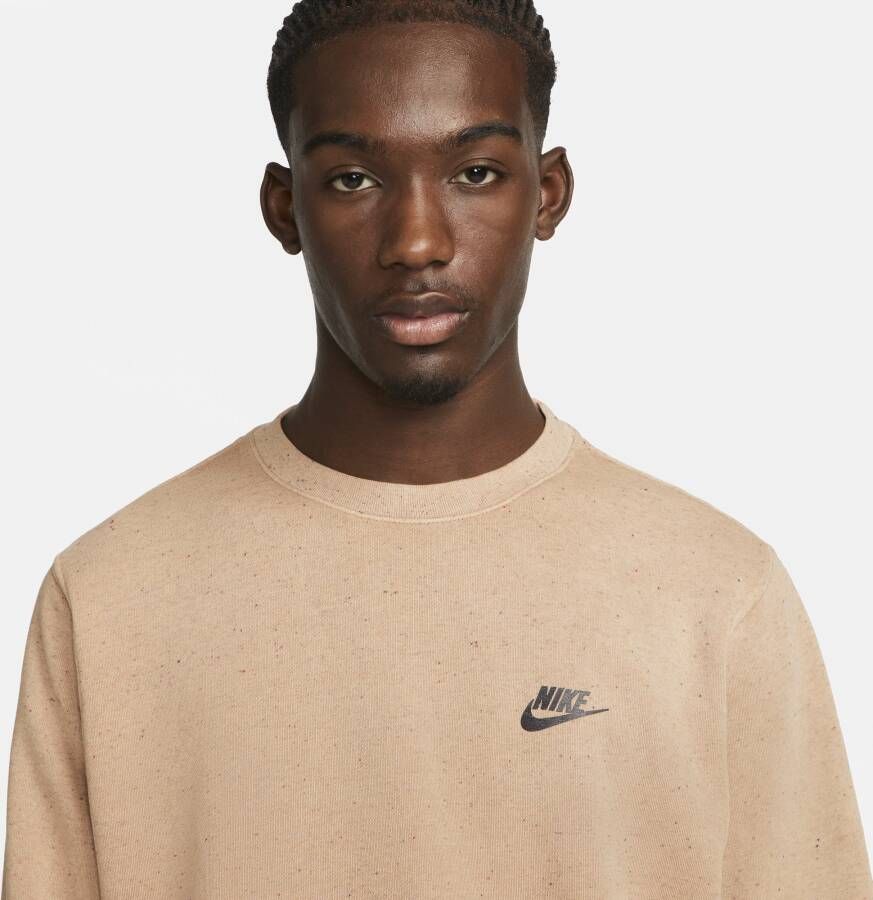 Nike Club Fleece Herentop met ronde hals Bruin