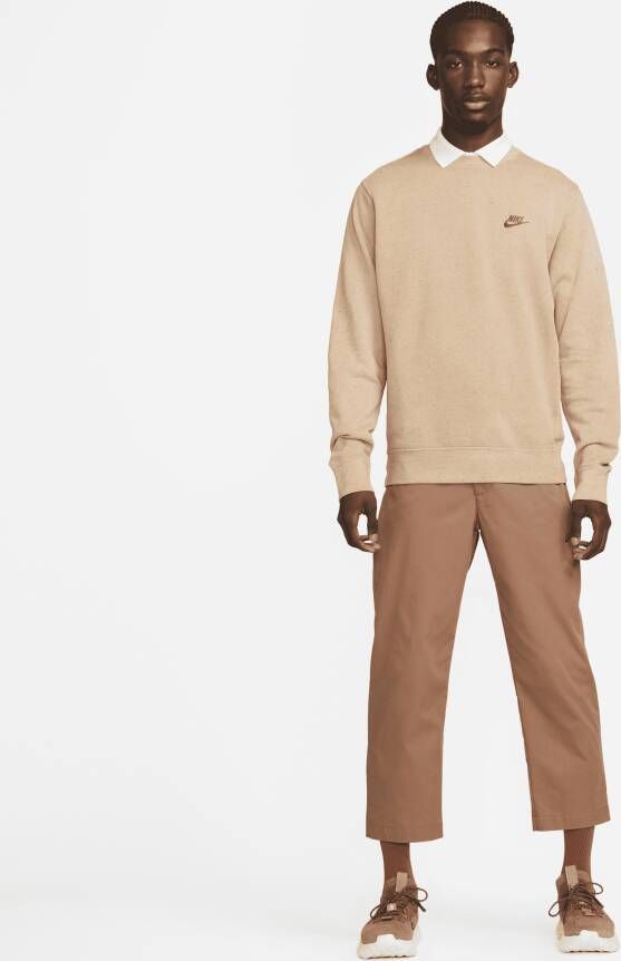 Nike Club Fleece Herentop met ronde hals Bruin
