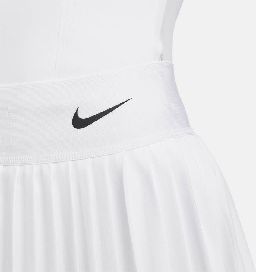 Nike Court Dri-FIT Advantage Tennisrok met plooien Wit