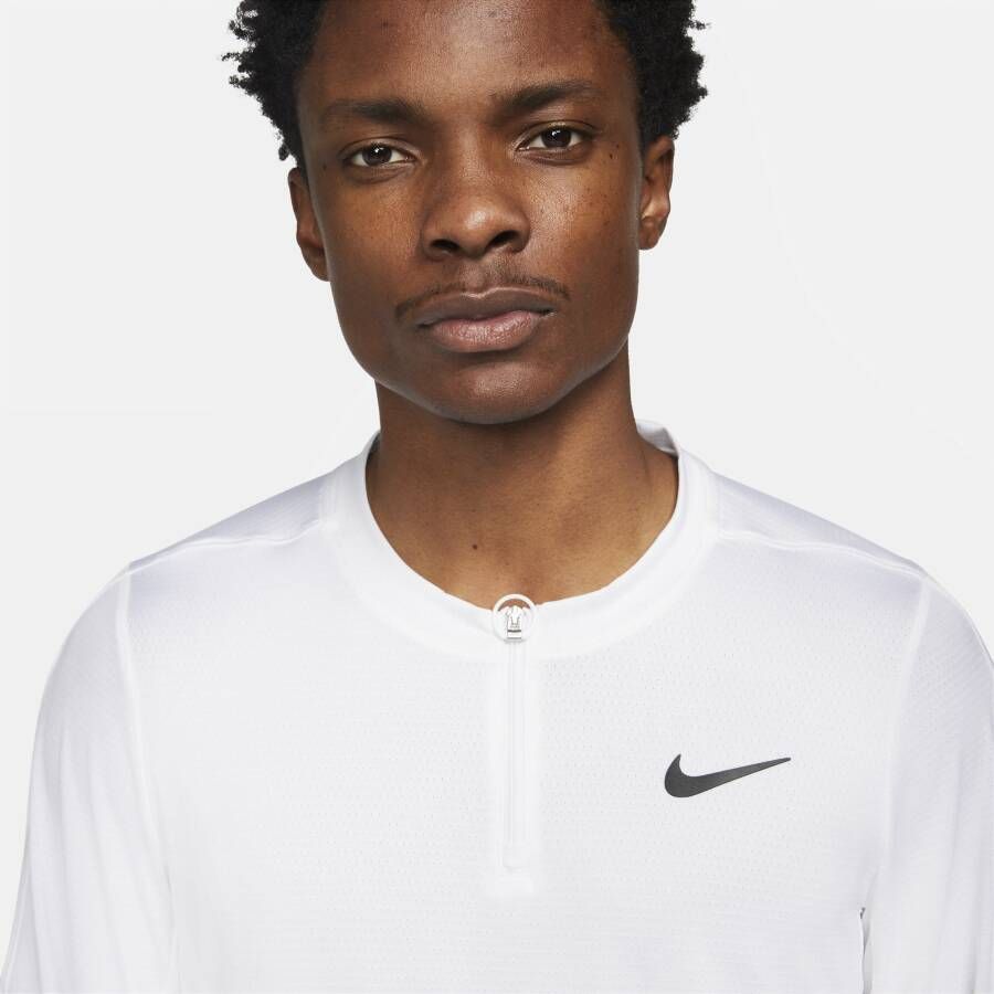 Nike Court Dri-FIT Advantage Tennistop met halflange rits voor heren Wit