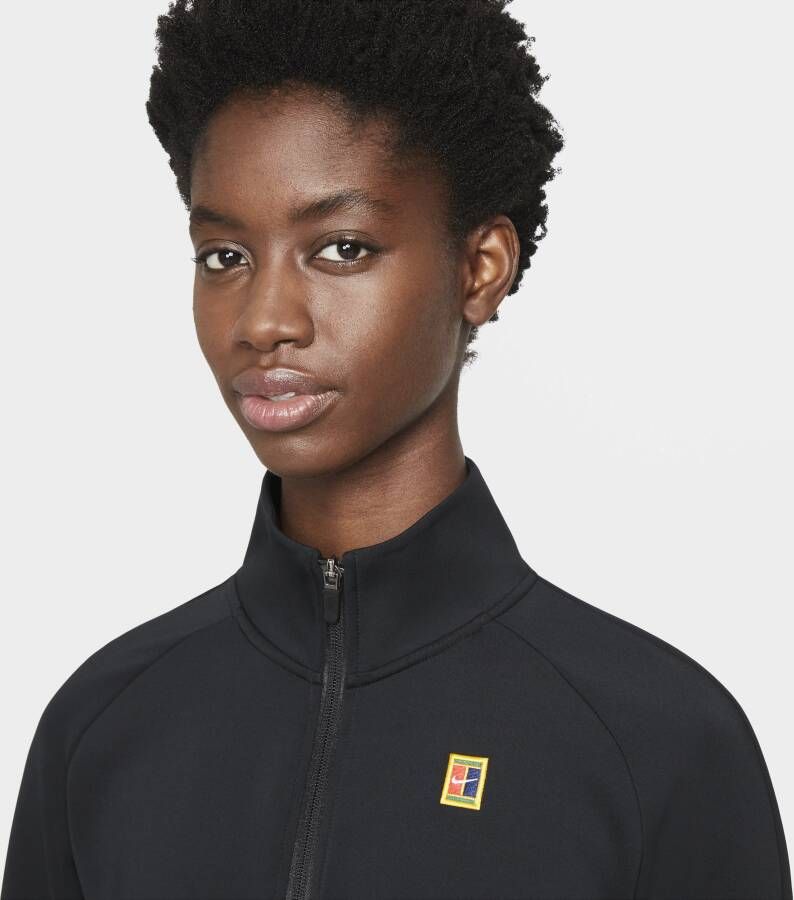 Nike Court Tennisjack met rits voor dames Zwart