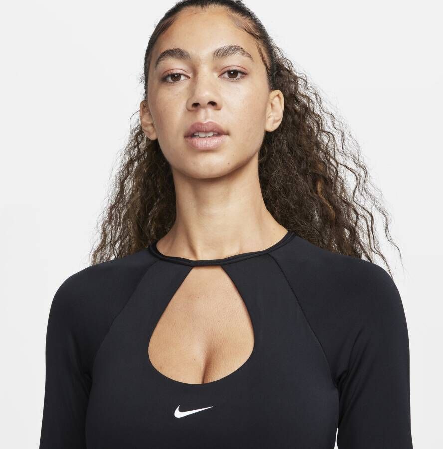 Nike Crop Top padded sport-bh met medium ondersteuning Zwart