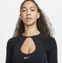 Nike Crop Top padded sport-bh met medium ondersteuning Zwart - Thumbnail 3