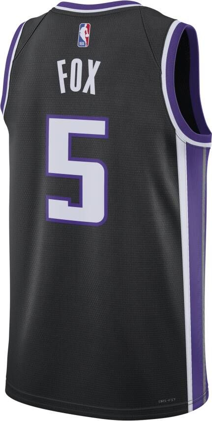 Nike De'Aaron Fox Sacramento Kings 2023 24 Icon Edition Swingman NBA-jersey met Dri-FIT Zwart - Foto 2