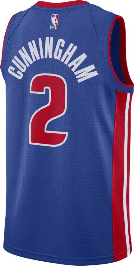 Nike Detroit Pistons Icon Edition 2022 23 Dri-FIT Swingman NBA-jersey voor heren Blauw - Foto 2