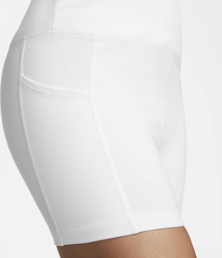 Nike Dri-FIT Advantage Tennisshorts met hoge taille voor dames (10 cm) Wit