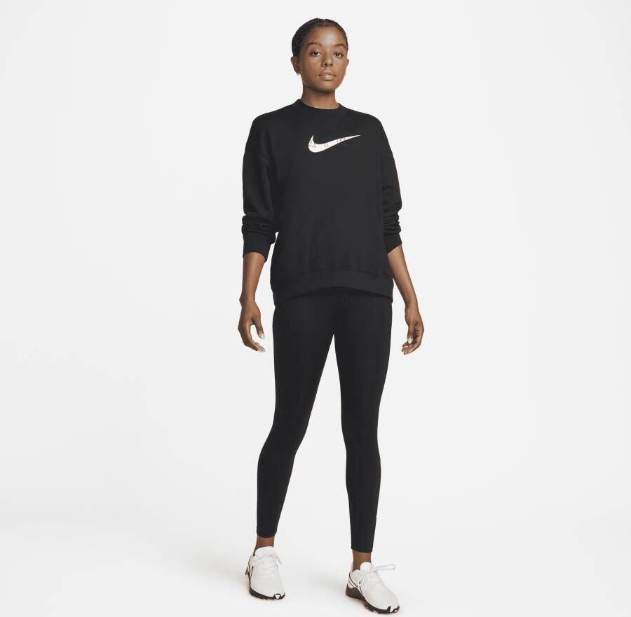 Nike Dri-FIT Get Fit Trainingsshirt met ronde hals en graphic voor dames Zwart