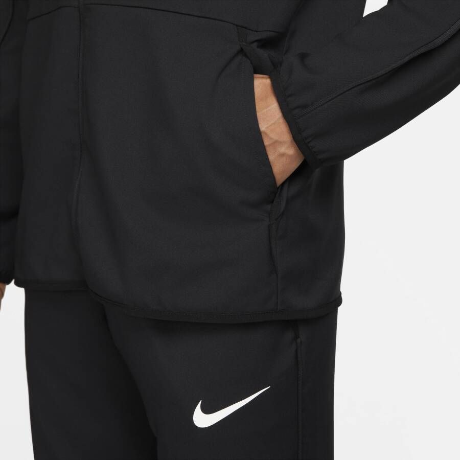 Nike Dri-FIT Geweven trainingsjack voor heren Zwart