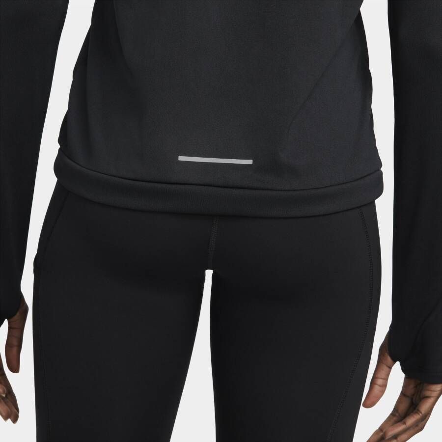 Nike Dri-FIT Hardlooptop met ronde hals voor dames Zwart