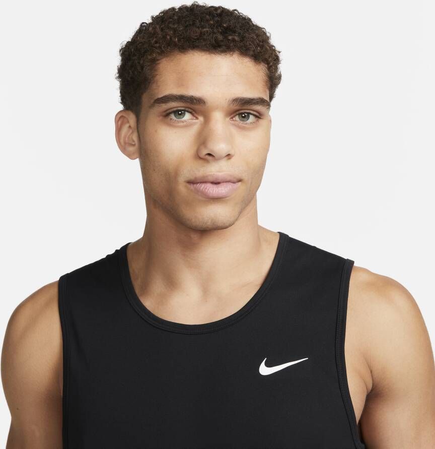 Nike Dri-FIT Hyverse Fitnesstanktop met korte mouwen voor heren Zwart