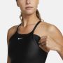Nike Dri-FIT Indy Shine Sport-bh met hoge hals pad uit twee stukken en lichte ondersteuning Zwart - Thumbnail 5