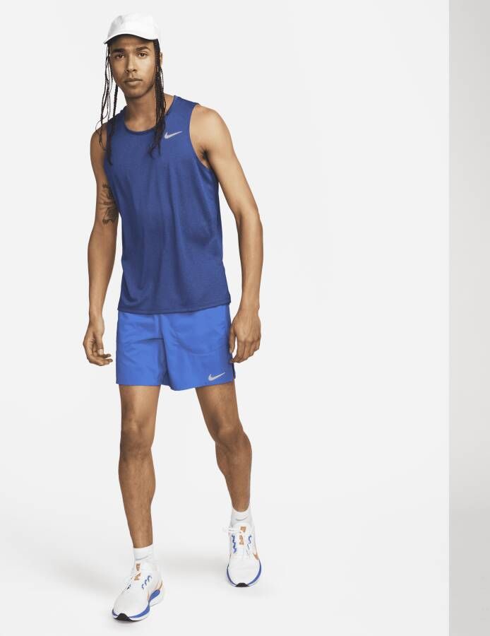Nike Miler hardlooptanktop met Dri-FIT voor heren Blauw