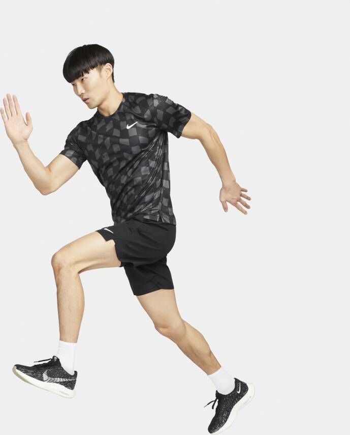 Nike Dri-FIT Miler Hardlooptop met korte mouwen voor heren Grijs