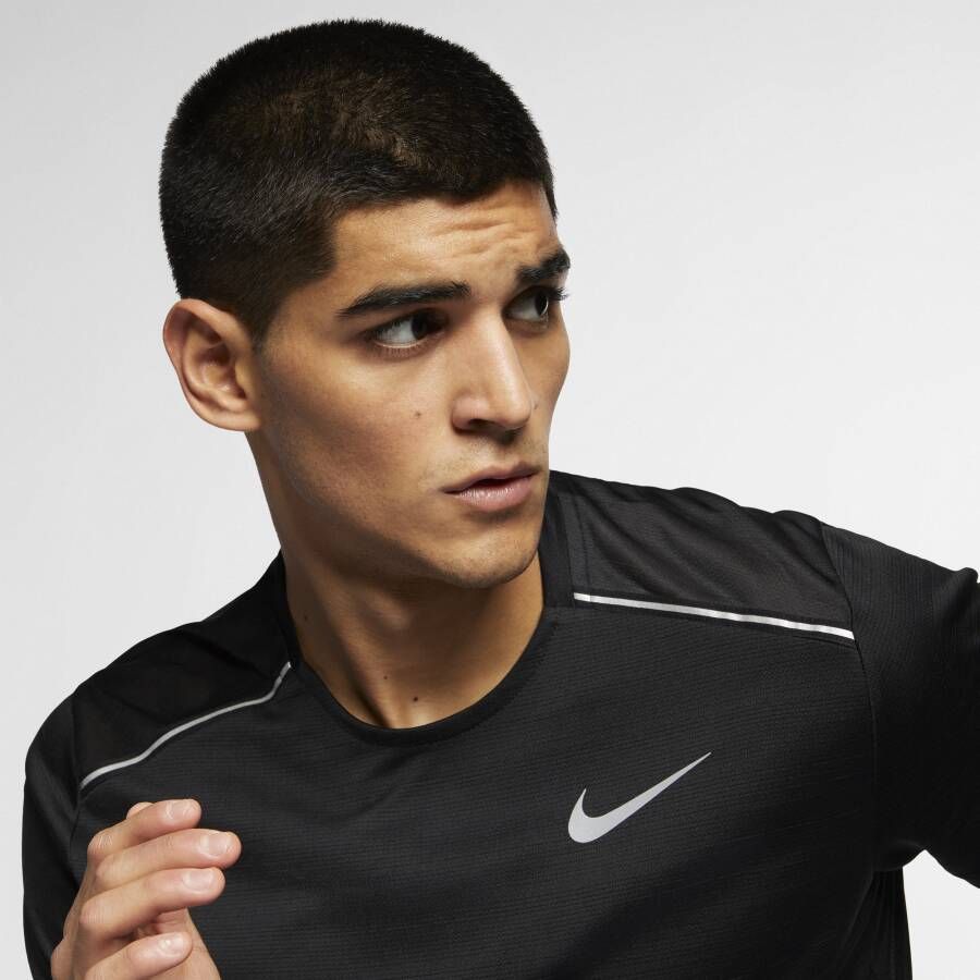 Nike Dri-FIT Miler Hardlooptop met korte mouwen voor heren Zwart