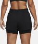 Nike One Dri-FIT 2-in-1 damesshorts met halfhoge taille (8 cm) Zwart - Thumbnail 4