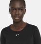 Nike Dri-FIT One Damestop met standaardpasvorm en lange mouwen Zwart - Thumbnail 4